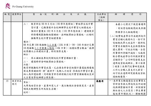 102 年大專校院校長會議 - 佛光大學