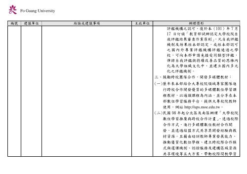 102 年大專校院校長會議 - 佛光大學