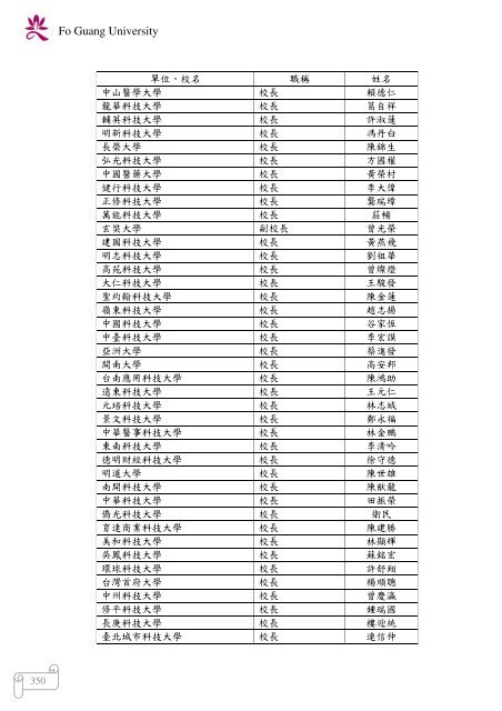 102 年大專校院校長會議 - 佛光大學