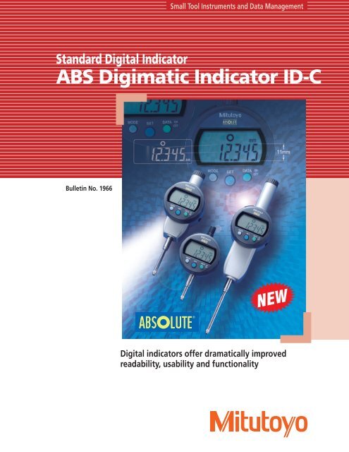 ABS Digimatic Indicator ID-C - Mitutoyo America Corporation