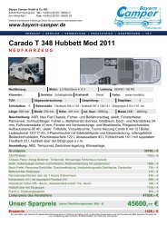 Carado T 348 Hubbett Mod 2011 NEUFAHRZEUG - Bayern Camper