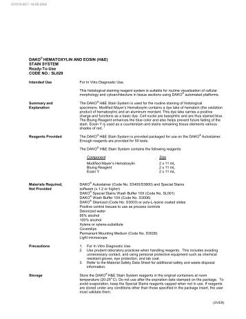 DAKO HEMATOXYLIN AND EOSIN