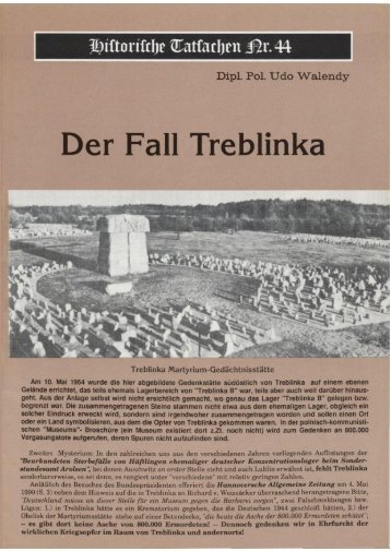 Historische Tatsachen - Nr. 44 - Udo Walendy - Der Fall Treblinka