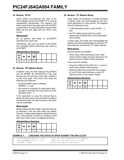 PIC24FJ64GA004 Family Silicon Errata and Data Sheet ... - Microchip