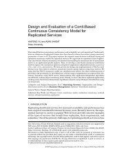 Design and Evaluation of a Conit-Based Continuous Consistency ...