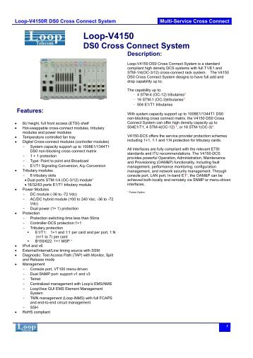 Loop-V4150 DS0 Cross Connect System - DAVANTEL