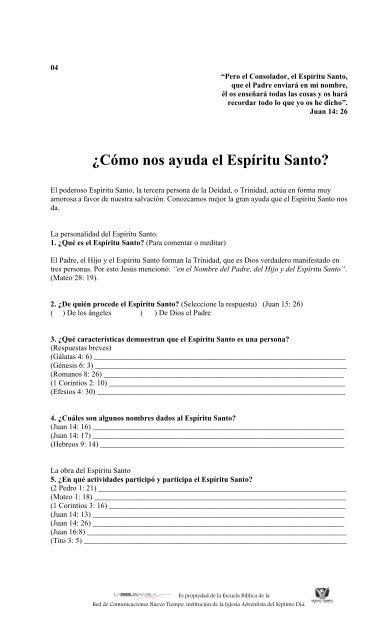 04 Ca Mo Nos Ayuda El Esparitu Santo Red Nuevo Tiempo 04 Ca Mo Nos Ayuda El Esparitu Santo Red Nuevo Tiempo