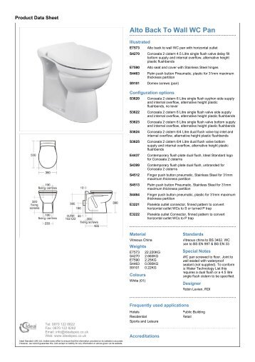 Alto Back To Wall WC Pan - Trademate Home Page