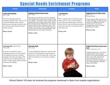 Special Needs Enrichment Programs