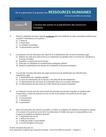 De la supervision Ã  la gestion des RESSOURCES HUMAINES ...