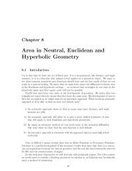 Area in Neutral, Euclidean and Hyperbolic Geometry
