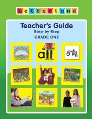 Teacher's Guide - Letterland