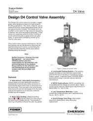 Design D4 Control Valve Assembly