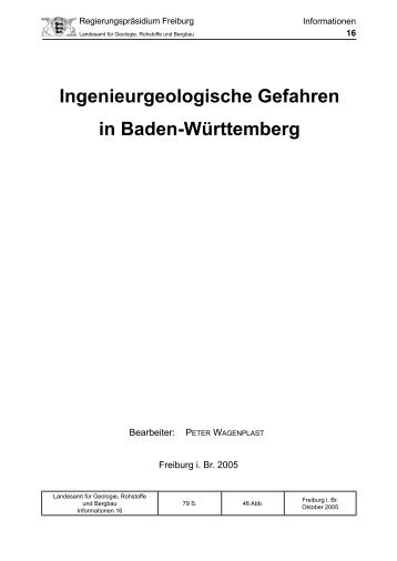 Ingenieurgeologische Gefahren in Baden-Württemberg