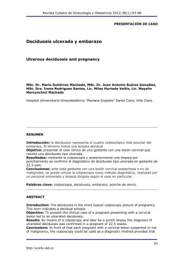 Deciduosis ulcerada y embarazo - SciELO