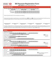 New Customer Registration form - HSBC