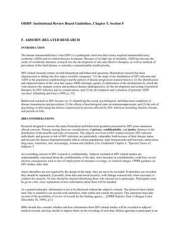 OHRP: Institutional Review Board Guidelines, Chapter 5 ... - Research