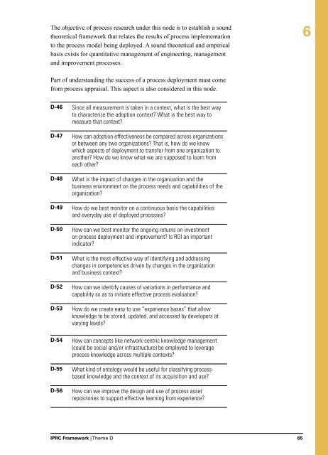 A Process Research Framework - Software Engineering Institute ...