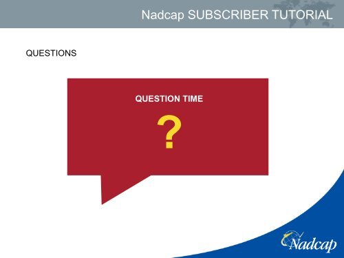 Nadcap SUBSCRIBER TUTORIAL - Performance Review Institute