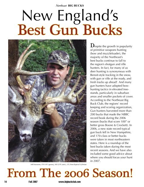 New England's Best Gun Bucks - Northeast Big Buck Club