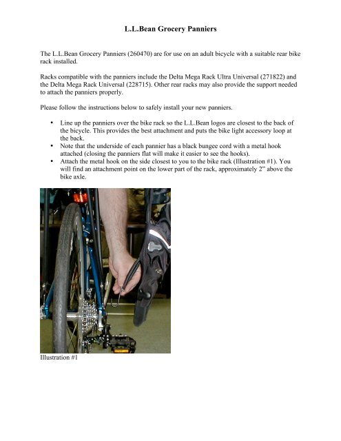 Download installation instructions (pdf) - L.L. Bean