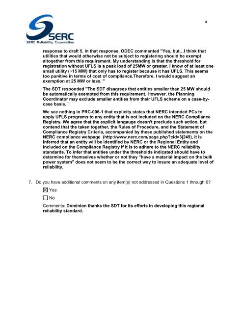 Comments on Draft 7 SERC UFLS Standard_PRC-006-SERC-01_ ...