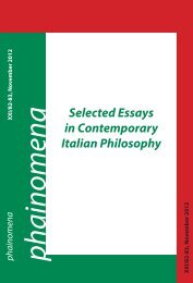 Selected Essays in Contemporary Italian Philosophy - Phainomena