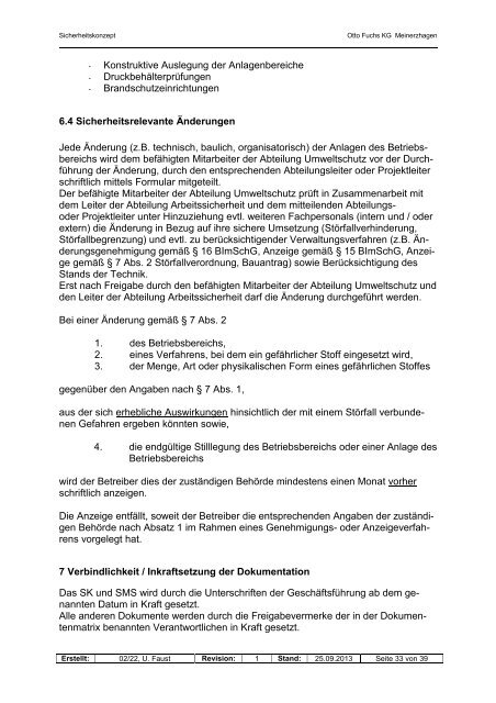 Sicherheitskonzept-Otto-Fuchs KG aktuell