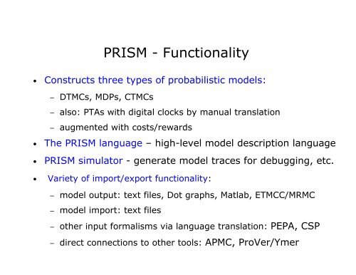 Probabilistic Model Checking of Randomised Distributed ... - PRISM