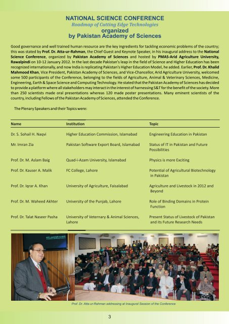 PAS Newsletter - Pakistan Academy of Sciences