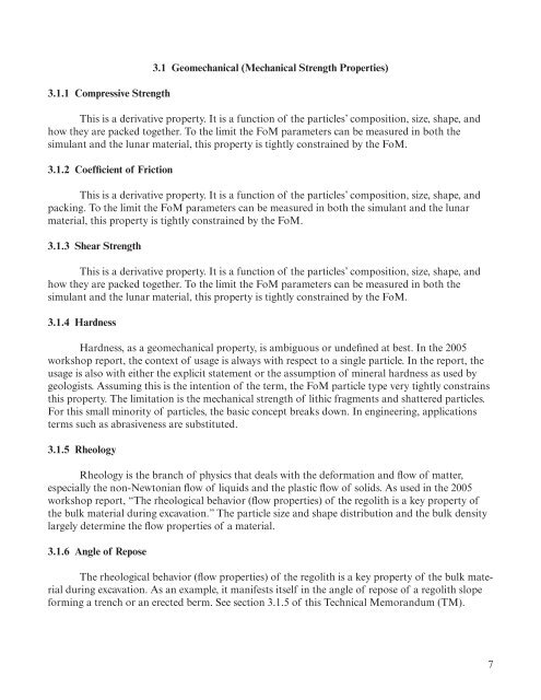 Figure of Merit Characteristics Compared to Engineering Parameters