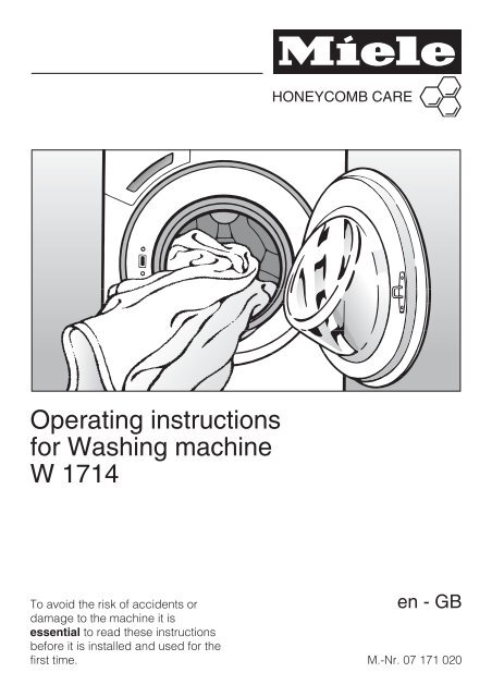 Operating instructions for Washing machine W 1714