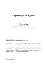 Empfehlungen zur Hygiene in Sportstätten - Gesunde Sachsen