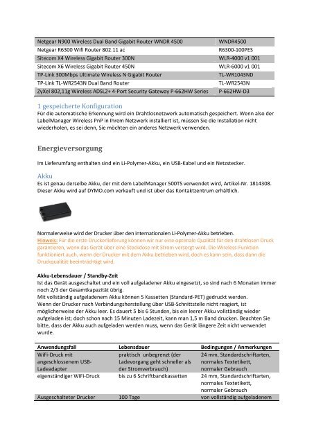 Technisches Datenblatt LabelManagerTM Wireless PnP - DYMO