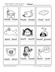 Ou-Ow Sounds Fun Worksheets - Heidi Songs