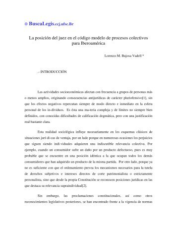 La posiciÃ³n del juez en el cÃ³digo modelo de procesos colectivos ...