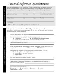 Personal Reference Questionnaire