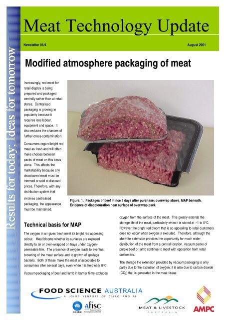 Modified atmosphere packaging of meat. - Meat Industry Services