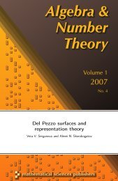 Algebra & Number Theory Algebra & Number Theory Algebra ...