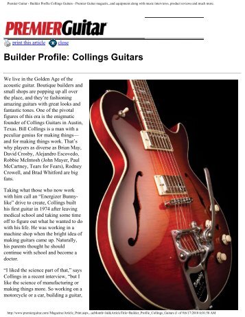 Premier Guitar - Builder Profile Collings Guitars - Premier Guitar ...