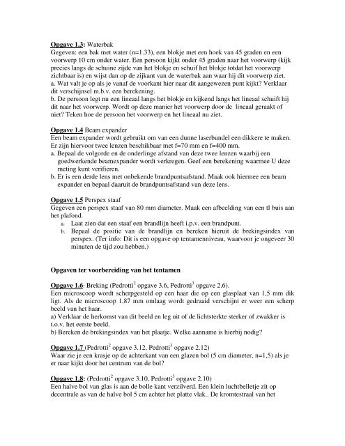 Begeleide zelfstudie Golven en Optica voor N (3BB40)