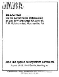 On the aerodynamic optimization of mini-RPV ... - CAFE Foundation