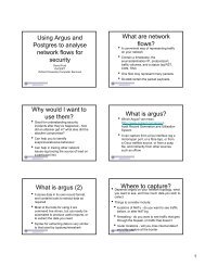 Using Argus and Postgres to analyse network flows for security What ...