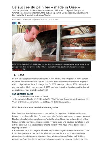 Le succès du pain bio le parisien