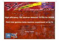 High efficiency 3He neutron detector TETRA for DESIR First ... - Cenbg