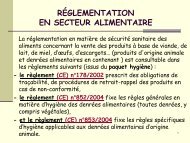 réglementation en secteur alimentaire - SBSSA