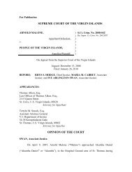 SUPREME COURT OF THE VIRGIN ISLANDS OPINION OF THE ...