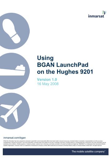 Using BGAN LaunchPad on the Hughes 9201 - inmarsat