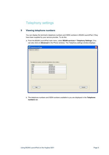 Using BGAN LaunchPad on the Hughes 9201 - inmarsat