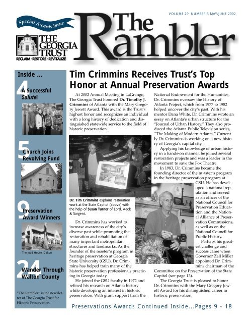 May/June 2002 - The Georgia Trust for Historic Preservation